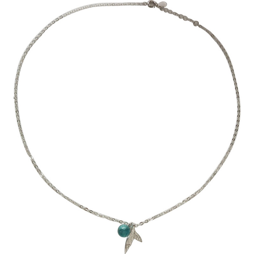 Vòng cổ Mặt Đuôi Cá Đính Đá Pha Lê Xanh