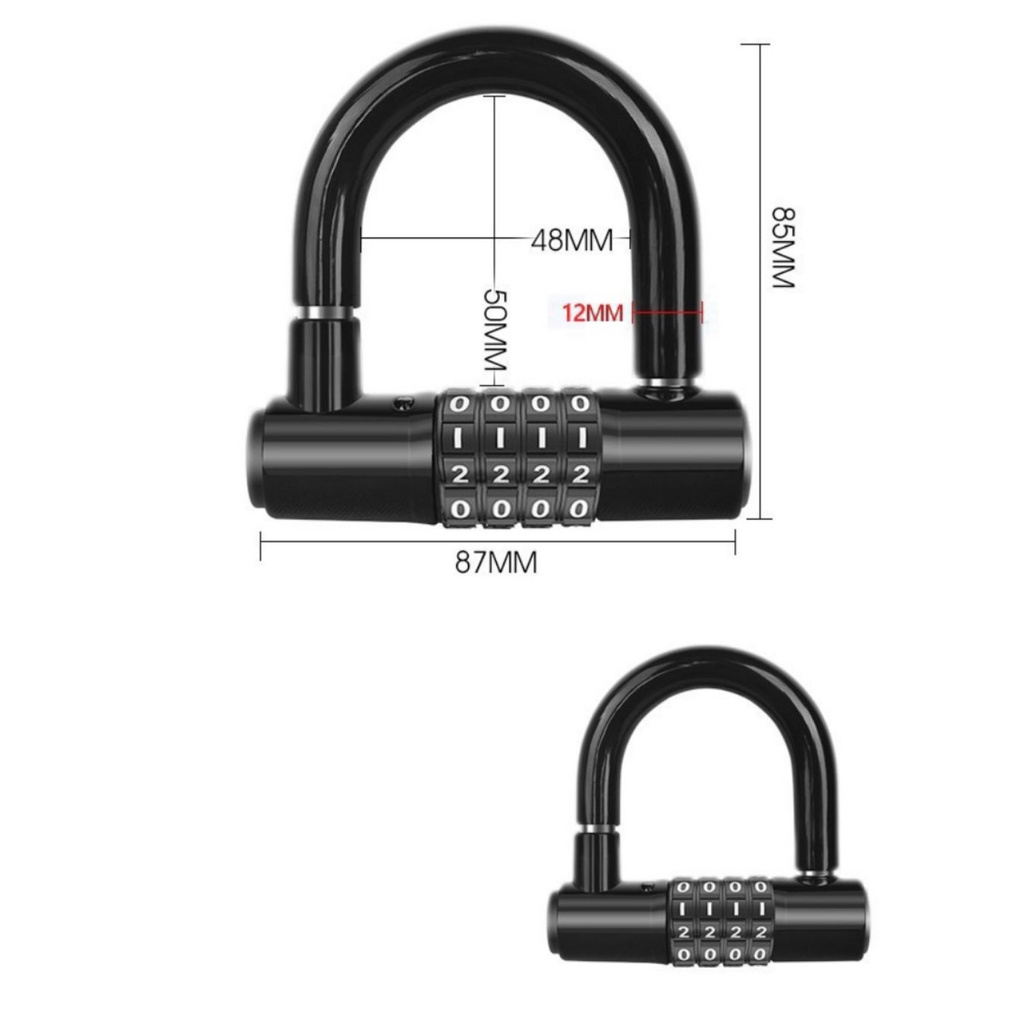 Ổ khoá số, khoá 4 số chữ U HD hàng cao cấp chính hãng, an toàn chống trộm, bảo mật cao, có thể thay đổi mật mã
