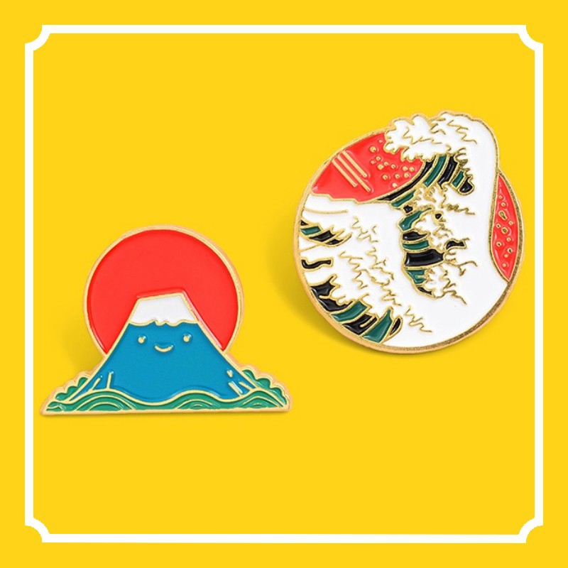 Ghim cài áo QIHE JEWELRY hình núi phú sĩ dễ thương