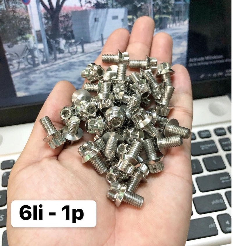 SALAYA TBT Ốc 6x10 v1 đầu trụ cnc inox 304 gắn carte ốp pô dàn áo các loại xe bảo hành trọn đời