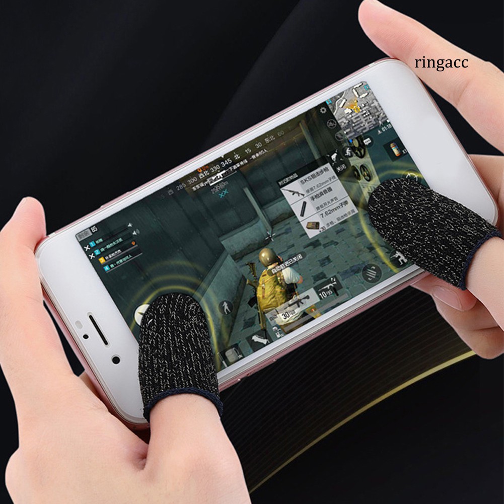 Set 1 / 2 Bao Ngón Tay Cảm Ứng Điều Khiển Chơi Game Cho Điện Thoại