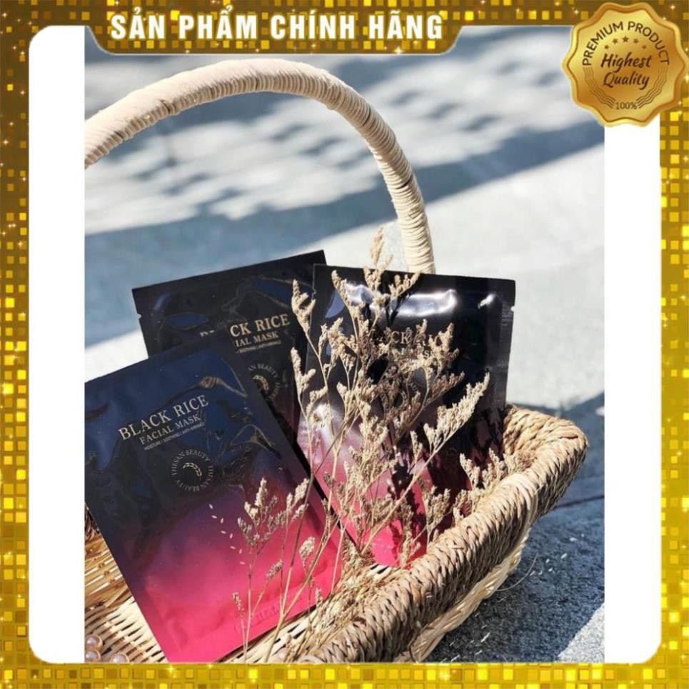 [ HÀNG CAO CẤP]ƯMặt Nạ Gạo Đen, Mặt nạ dưỡng trắng, Mask chống lão hoá da Black Rice Hàn Quốc, Hộp 7 miếng