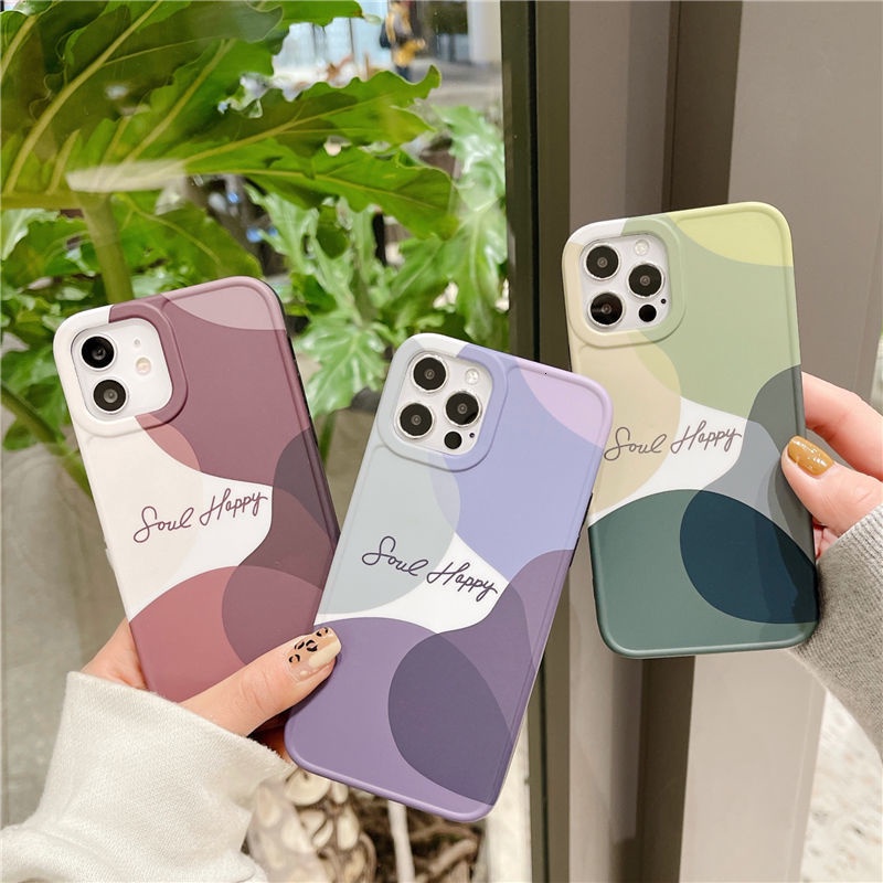 Ốp điện thoại cao su mềm chống rơi phối màu tương phản thích hợp cho IPhone 12 12promax 7 8Plus XR XSMAX 11 11promax