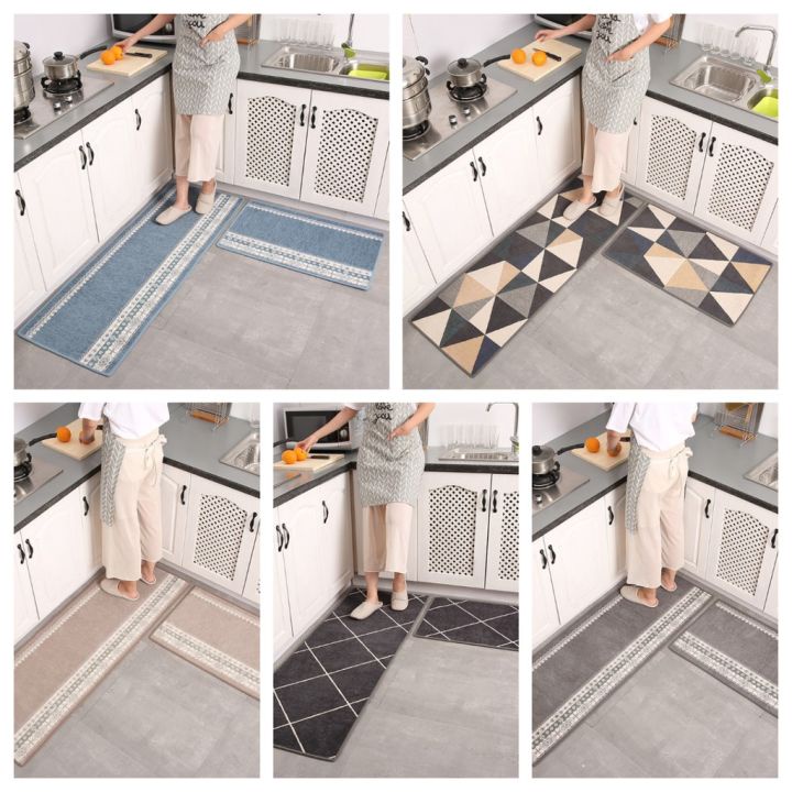 Bộ 2 thảm bếp 3D chống trơn trượt, Thảm bếp, lót bếp trải sàn nhà bếp trang trí chống trượt Proki cao cấp