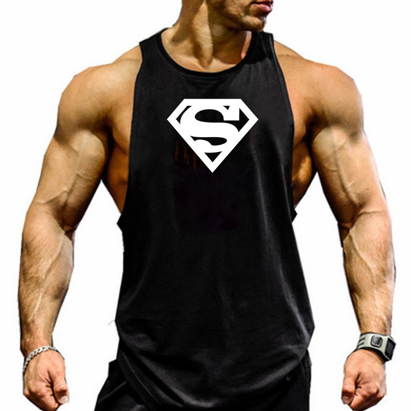 Áo ba lỗ A.102 chất đẹp, mỏng, thoáng mát in hình superman cho anh em tập gym, chơi thể thao- Ảnh, video shop làm