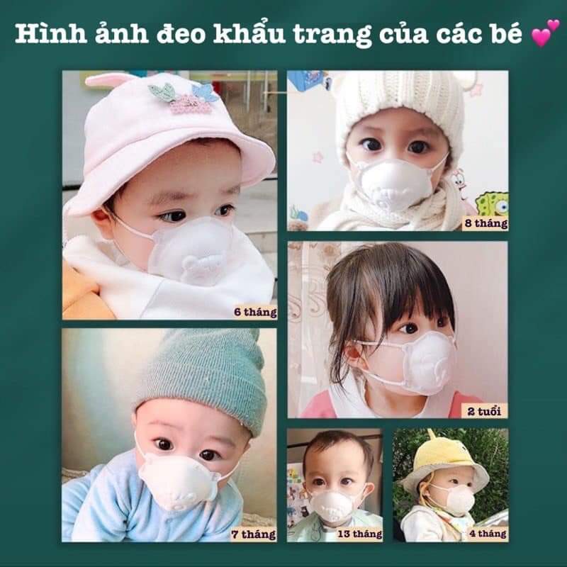 Khẩu trang gấu Uni cho bé 0-3 tuổi ( Set 1 gói 3 chiếc) - Ami official