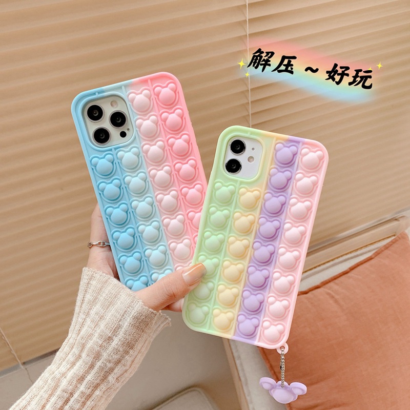 Ốp điện thoại silicon chống bụi chống rơi phối nút bấm nhiều màu cho iPhone 11 12 7 8plus XR