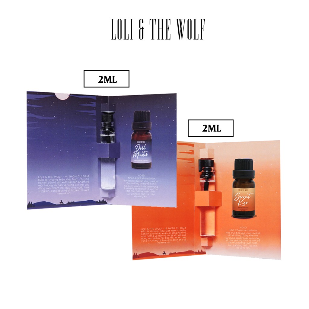 Combo 2 Nước hoa mini cho vùng kín chai 2ml nhỏ gọn tiện lợi (giao mùi ngẫu nhiên) - LOLI & THE WOLF | BigBuy360 - bigbuy360.vn
