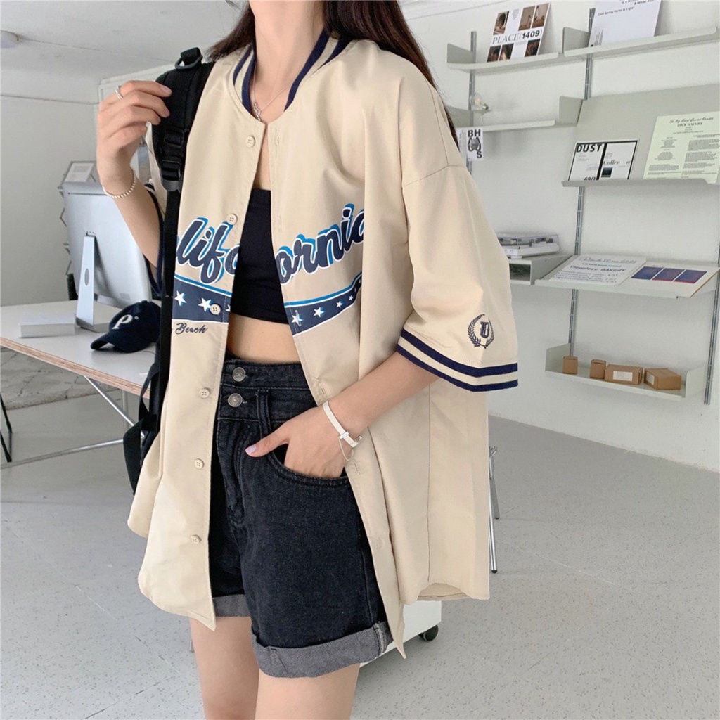 Áo bomber/Áo bóng chày tay lỡ form rộng unisex nam nữ in hoạ tiết CALI 85 RÔ STORE SM05 AK21