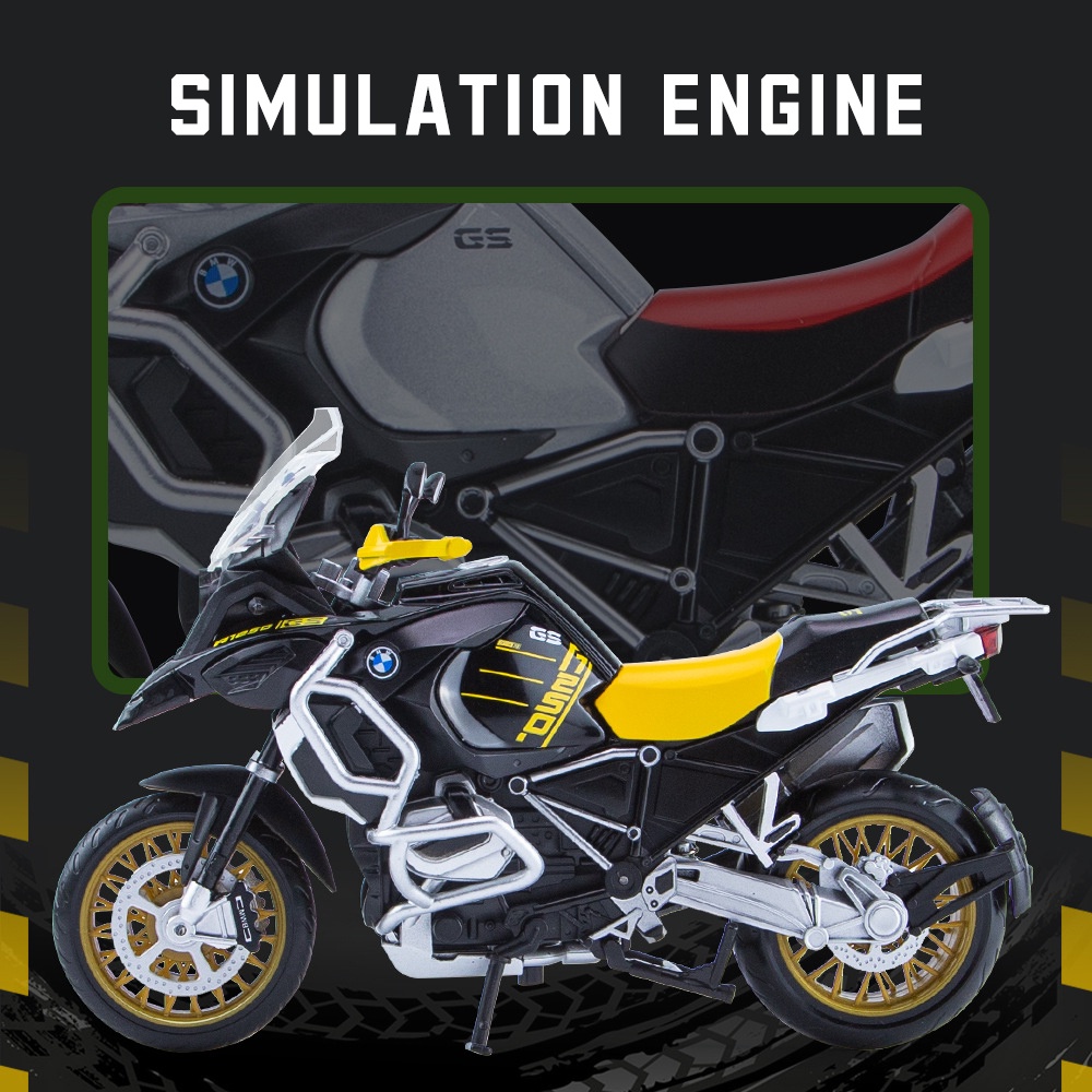 Mô Hình Xe Mô Tô BMW R1250 GS Bằng Hợp Kim Có Đèn Và Âm Thanh Tỉ Lệ 1: 12 Làm Quà Sinh Nhật Cho Bé Trai