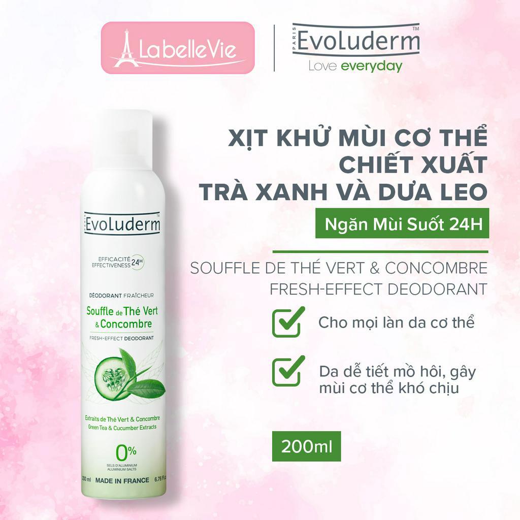 Xịt khử mùi toàn thân Evoluderm ngăn ngừa mùi, mồ hôi hiệu quả, lưu hương cả ngày 200ml