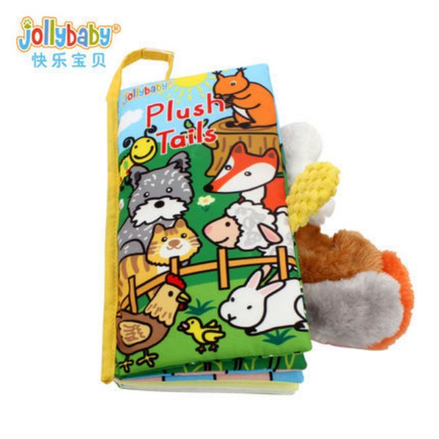 Sách vải đoán đuôi các loài động vật nuôi Plush Tails của Jolly baby