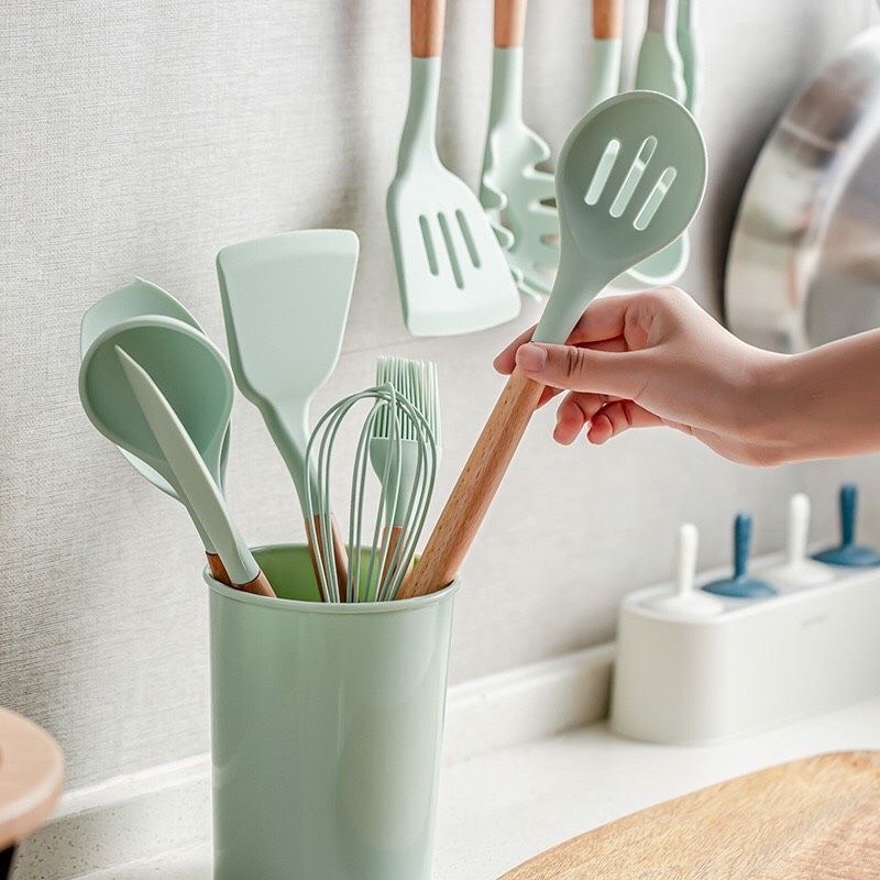Bộ dụng cụ nhà bếp màu xanh Mint , hồng