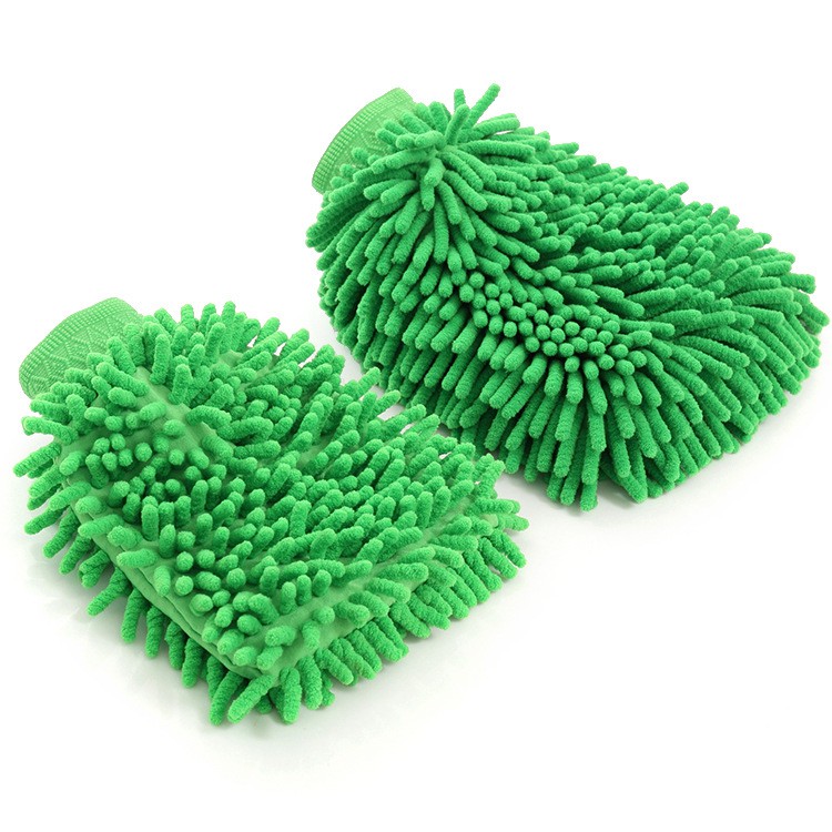 1 Găng Tay Rửa Xe Hơi Hai Mặt Bằng Sợi Microfiber Chenille
