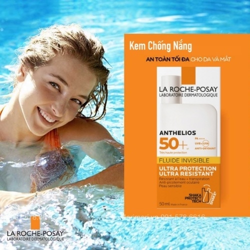 Kem Chống Nắng Dạng Sữa Lỏng Không Nhờn Rít La Roche Posay Anthelios Fluide Invisible SPF50+ 50ml - licyhouse