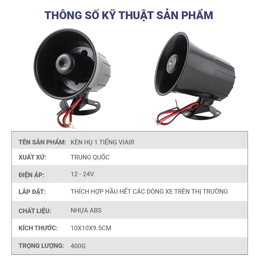 Kèn Hụ 1 Tiếng VIAIR ADX6002 24V Nhập Khẩu Chính Hãng
