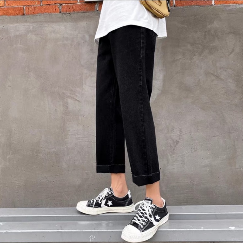 Quần Jean Nam, Quần Baggy ống suông, rách gấu mầu Đen Style hàn quốc 2022-Trend Clothing!