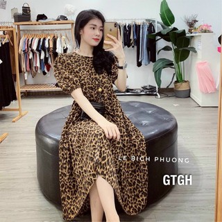 Váy suông họa tiết da báo cực sang nữ