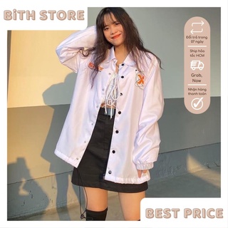 Áo Khoác Dù Nữ Hai Lớp Cúc Bấm Cổ Bẻ