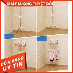 [XẢ KHO+FREE SHIP]  CÂY PHƠI QUẦN ÁO TRÒN 3 TẦNG TẶNG KÈM MÓC DÍNH TƯỜNG TRONG SUỐT