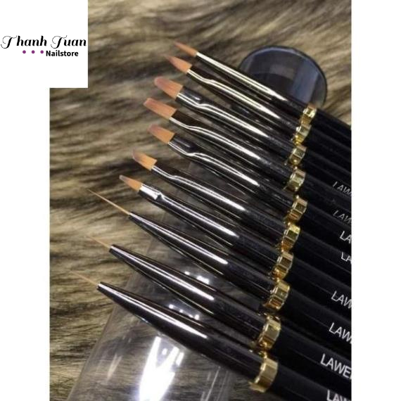 Cọ vẽ nail,bộ cọ 10 cây LAWEI chính hãng Nail Brush Japan  - Phụ kiện đồ nail