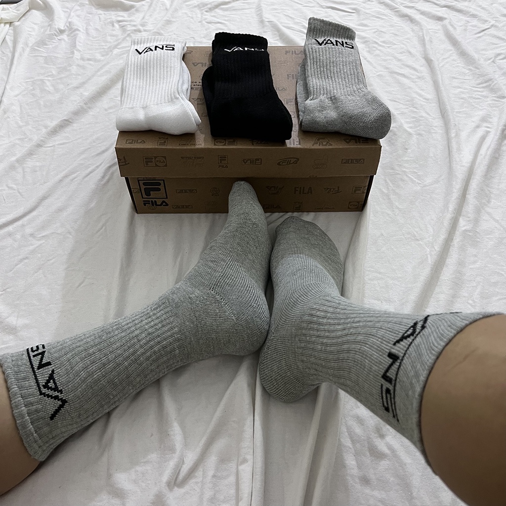 Tất thể thao cao cổ Vans Basic White/Black/Gray ( Hàng xuất Nhật  ) - Free ship + Quà tặng từ TatsTats.vn
