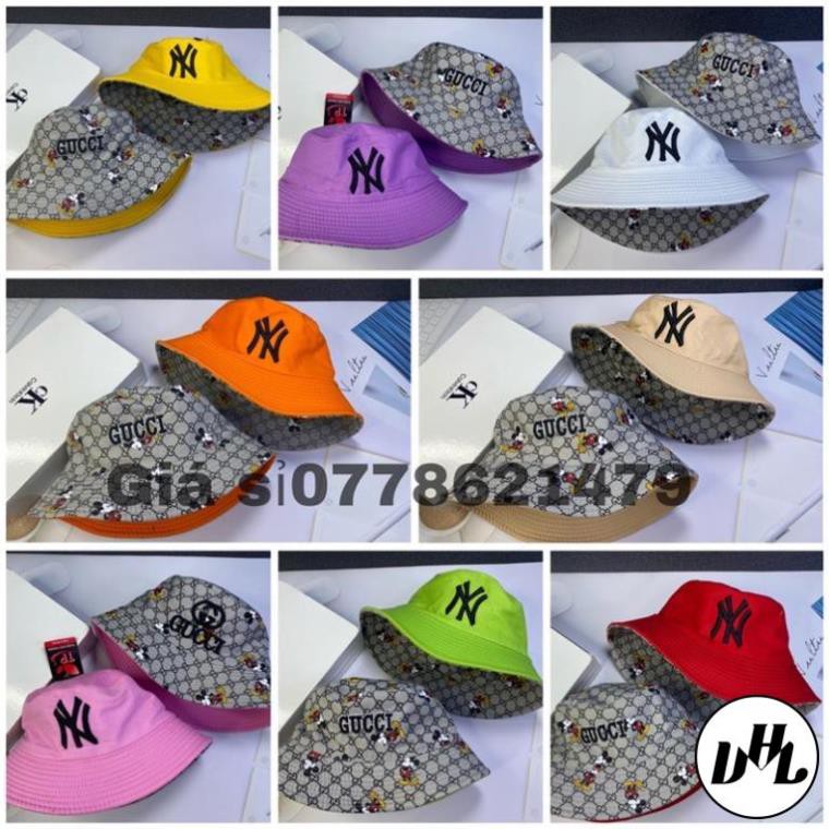 Mũ bucket 2 mặt in thêu thời trang