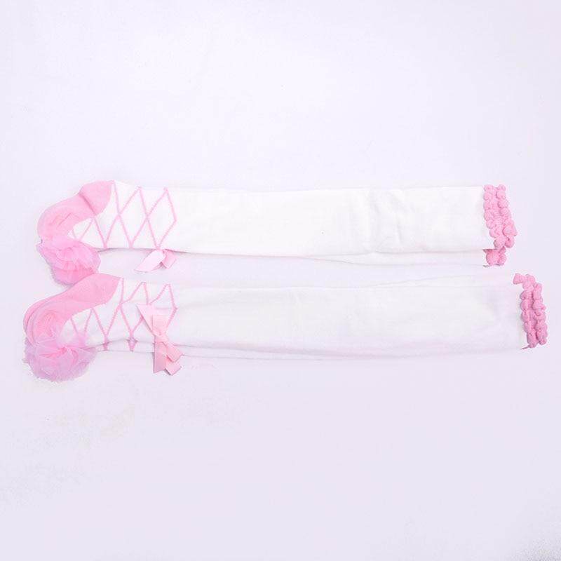 Vớ Dài Ôm Chân Phối Ren Đính Nơ Dễ Thương Dành Cho Bé Gái 0-24 Tháng Tuổi