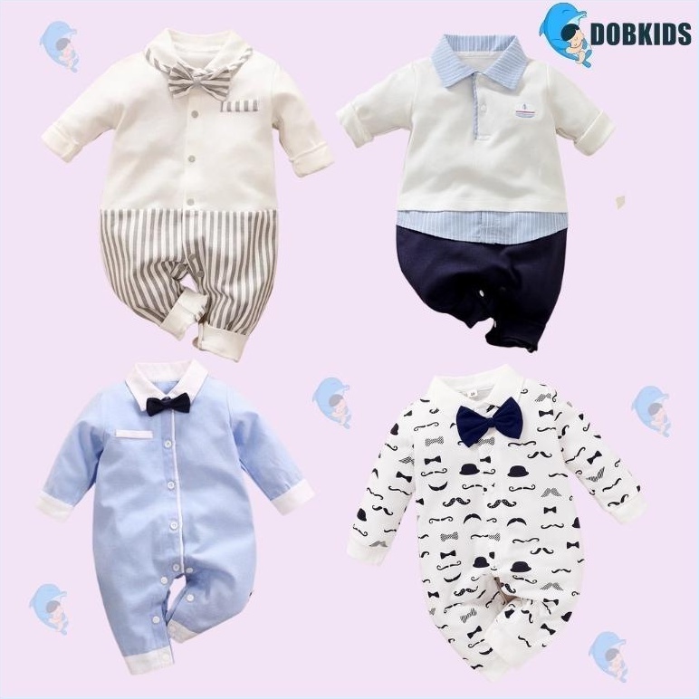 Bộ body liền thân tay dài, bodysuit công tử tay dài DOBKIDS cho bé trai mặc diện tết, chụp ảnh, đi chơi cực xinh