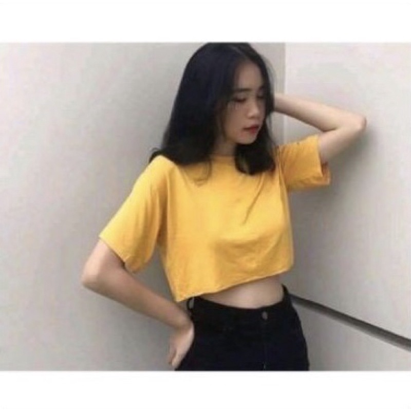 ÁO CROPTOP FORM RỘNG CỔ TRÒN TAY LỠ DÀI KIỂU DÁNG ÁO CROPTOP TRẮNG UNISEX HOT | BigBuy360 - bigbuy360.vn