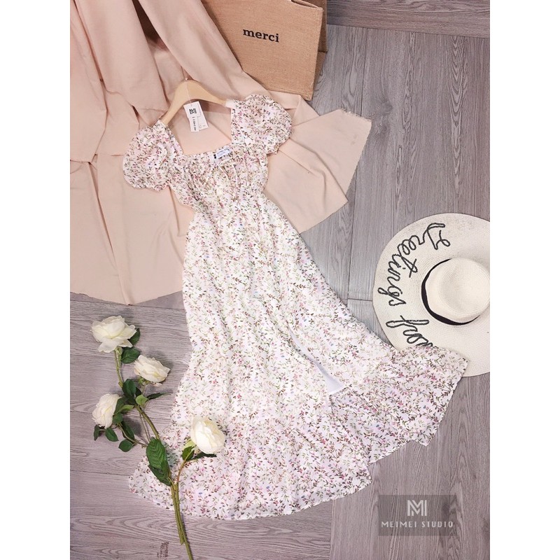 Đẩm maxi hoa nhí rúm ngực | BigBuy360 - bigbuy360.vn