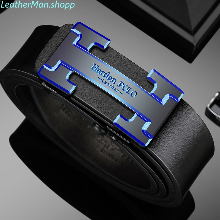 Thắt lưng nam HARDENPOLO da bò chữ H full hộp khóa tự động EL08