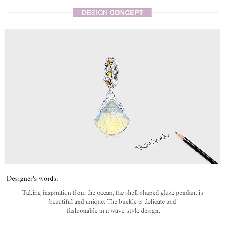 Mặt dây chuyền BAMOER SCC2211 hình vỏ sò bằng bạc 925 thời trang