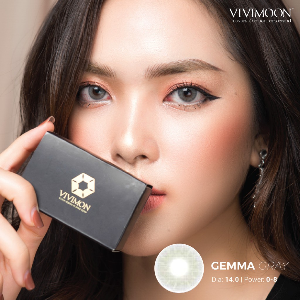 Kính áp tròng cận màu xám VIVIMOON Gemma Gray 14.0mm