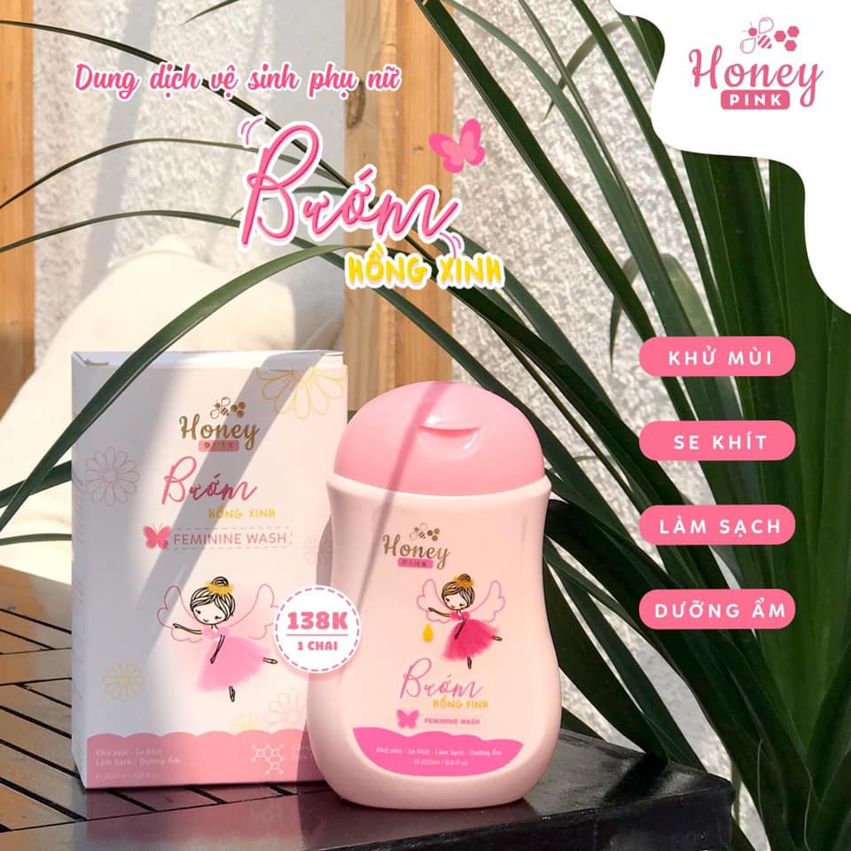 (  giá tốt) DUNG DỊCH VỆ SINH LÀM SẠCH THƠM SÂU TỪ BÊN TRONG CÔ BÉ - DUNG DỊCH HONEY PINK ( chính hãng 100%)