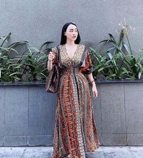 Đầm thổ cẩm maxi sang chảnh ❤️chun co giãn 100cm ❤️ ảnh thật