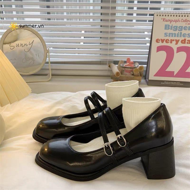Giày Cao Gót Da Đế Dày Tăng Chiều Cao Thời Trang Mùa Hè 2022