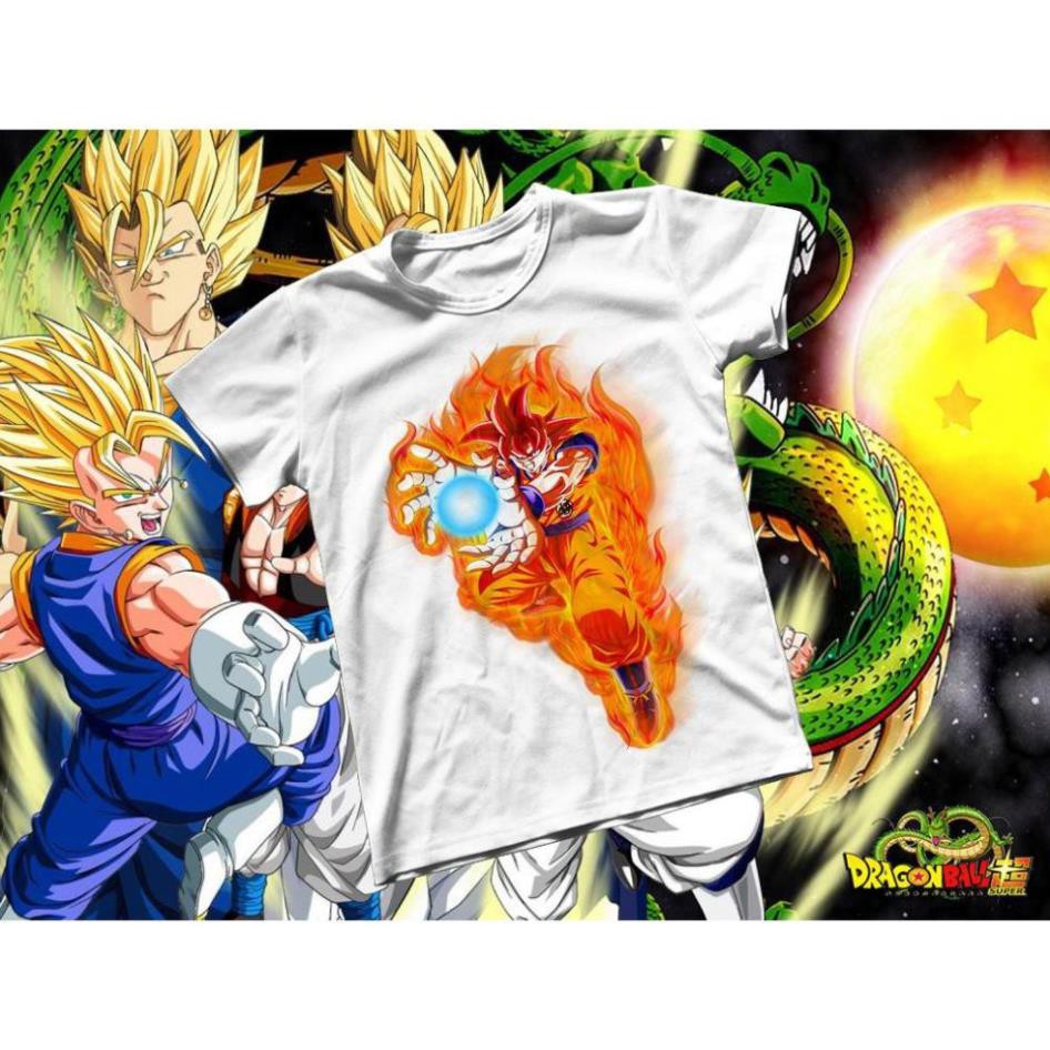 Áo thun Cotton Unisex - Anime - Dragon Ball - Songoku SSJ Legend và kamehameha sP bán chạy