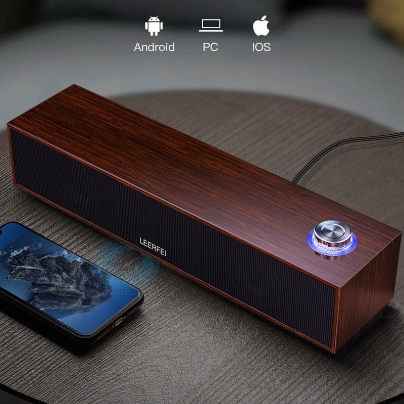 Loa Thanh Vi Tính Gỗ 2.0 Soundbar Leerfei YST 3513 Dùng Cho Máy Vi Tính PC - Laptop, Tivi