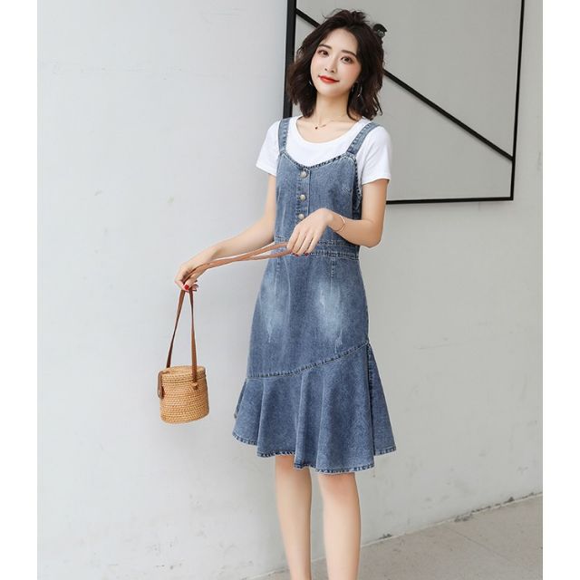 Hàng nhập - Đầm dáng suông yếm + Áo thun