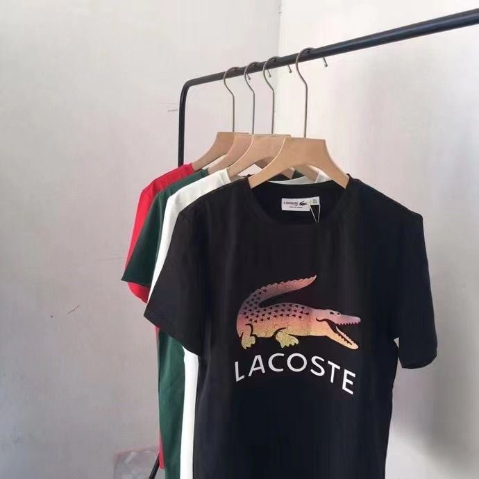 Áo Thun Cotton Nguyên Chất In Chữ Và logo Cá Sấu Sành Điệu Dễ Phối Đồ Size S-5XL
