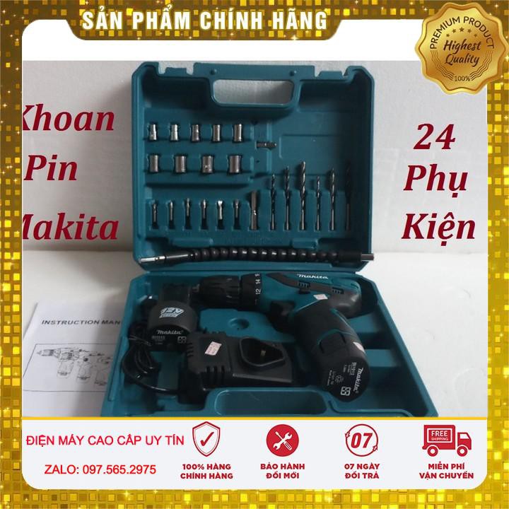 Máy khoan pin Makita kèm phụ kiện Chính hãng