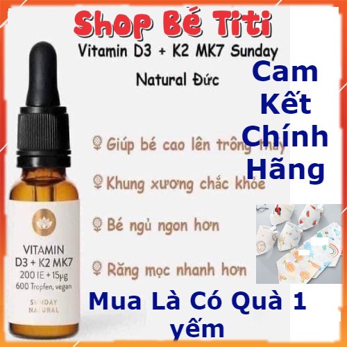 Vitamin D3 K2 MK7 Sunday Natural Đức 20ml