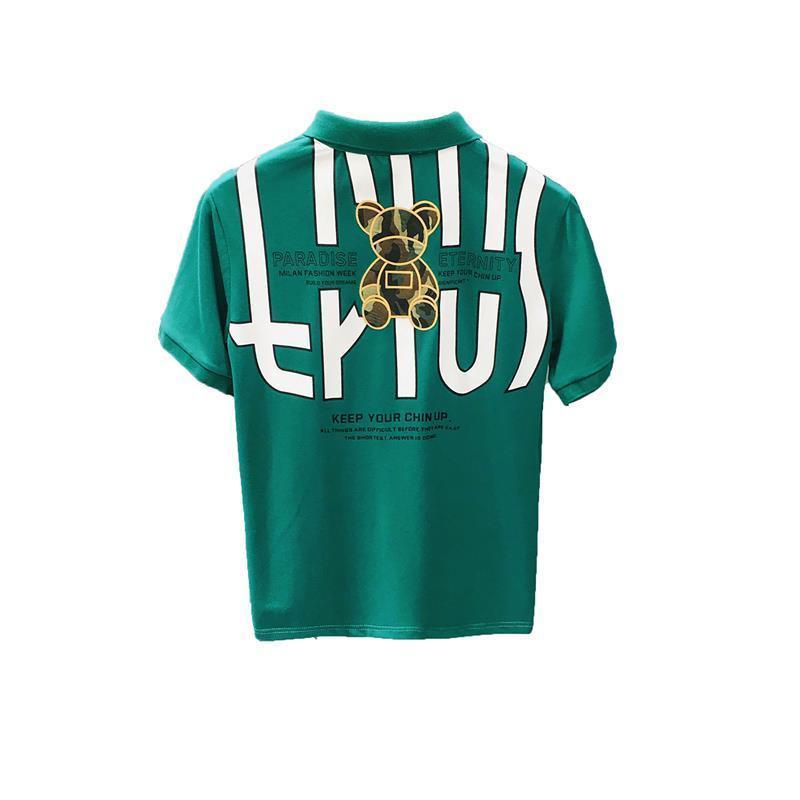 Áo polo Tay Ngắn In Hình Gấu Nhỏ Dễ Thương Cho Nam