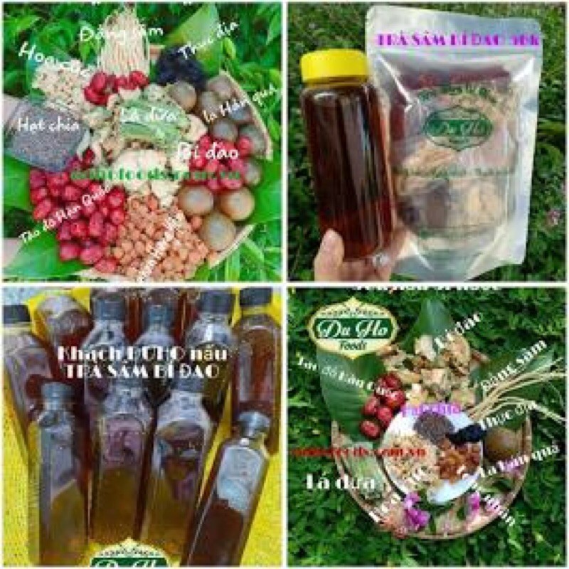 Set Trà sâm bí đao đầy đủ nhất tặng kèm hạt chia nấu 8-10L nước