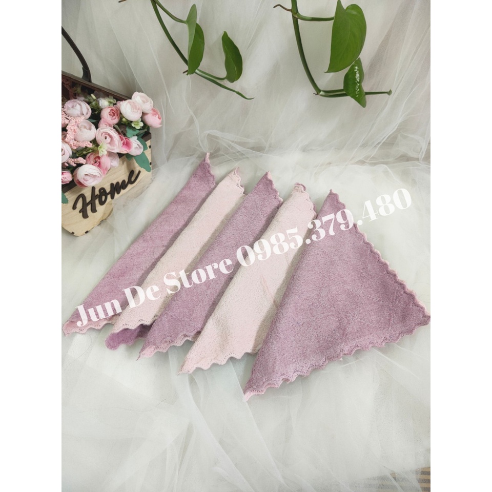 Khăn lau bếp, lau chén đĩa, lau đa năng SIZE TO 25x25cm 2 mặt lông cừu ♥️ SIÊU SẠCH ♥️