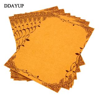 Túi 8 giấy kraft viết thư in hình hoa lá phong cách vintage châu Âu tinh tế