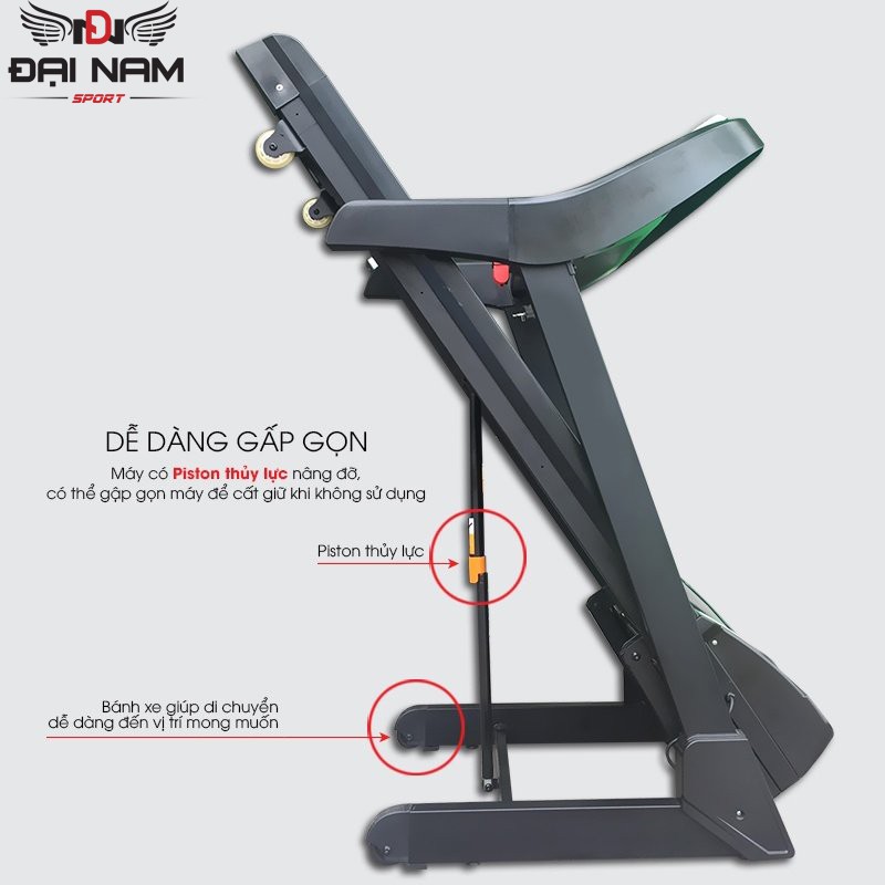 Máy chạy bộ điện gia đinh đa năng Ganas T500 + Tặng đầu máy massage rung