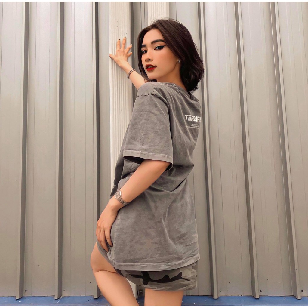 Áo Thun Unisex Bad Habits Terrified Washed 100% Cotton - Local Brand Chính Hãng | BigBuy360 - bigbuy360.vn