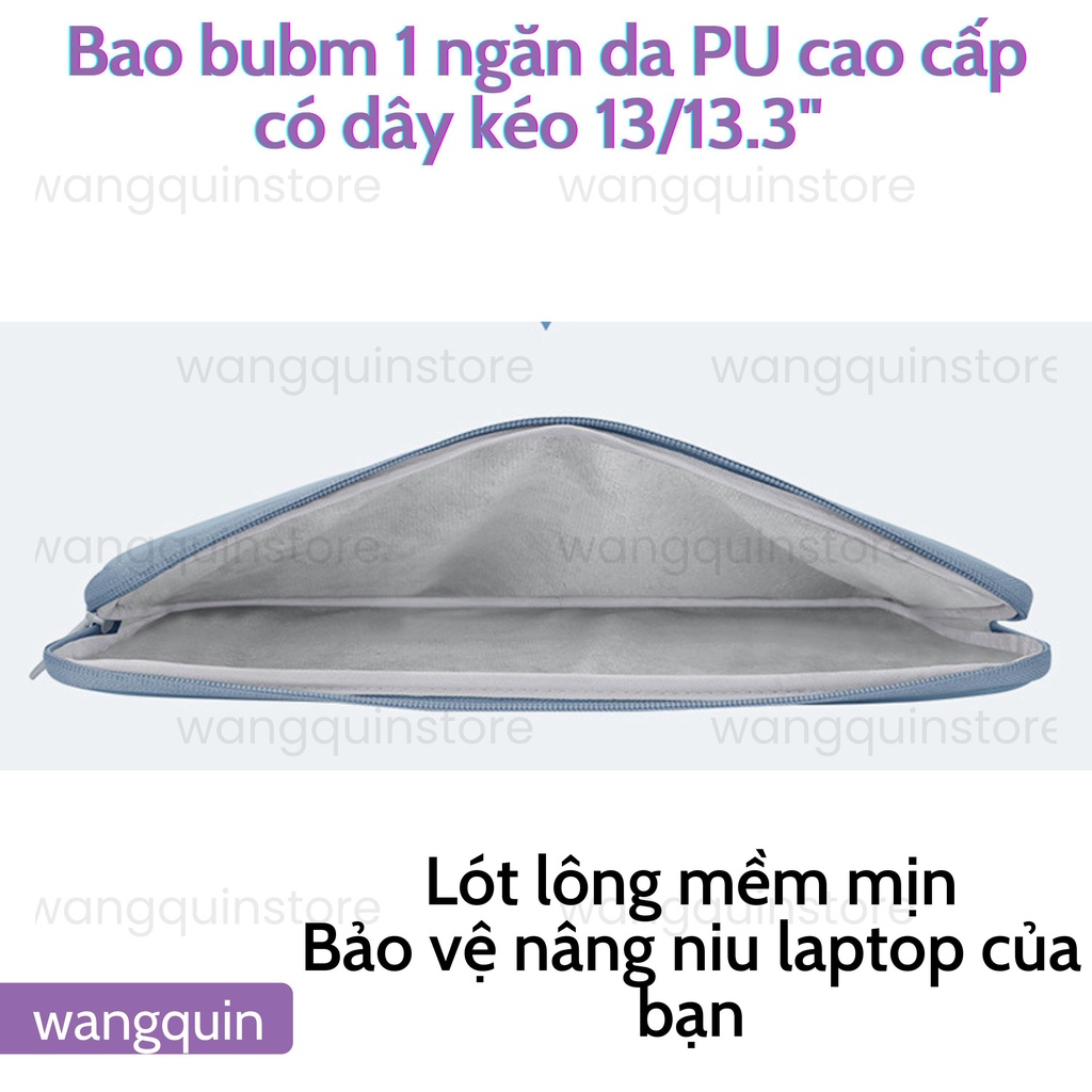 Túi đựng laptop da PU cao cấp 13 13.3 14 inch đủ màu có dây kéo Túi da chống nước bảo vệ máy tính chống sốc laptop